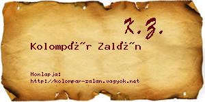 Kolompár Zalán névjegykártya